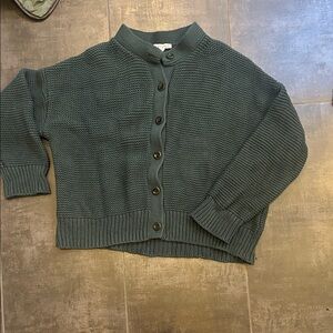 Alex Mill cardigan forest green. Chunky knit